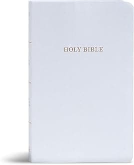 KJV Gift and Award Bible, White Imitation Leather, KJV Holy Bible, Red Letter, Pure Cambridge Text, Presentation Page, Ribbon Marker, Easy-to-Read Bible MCM Type