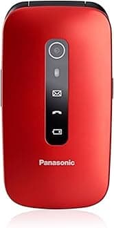 Panasonic KX-TU550EXB 4G Essentials Clamshell Mobile Phone for Elderly, 1.2MP Camera, Senior Phone with Large 2.8" Display, 300 Hours Standby Time, Red