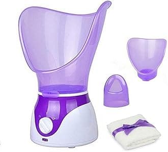 Facial Steamer Professional Steam Inhaler Facial Sauna Spa for Face Mask Moisturizer - Sinus with Aromatherapy; Pores with Timer and Extract Blackheads, Diffuser Skin Care(Purple)