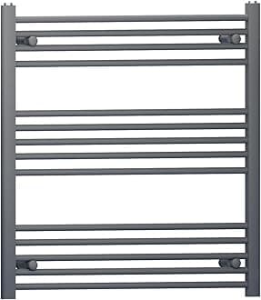 Myhomeware Anthracite Grey Heated Bathroom Towel Rail Radiator For Central Heating Elegant Designer In UK (800mm x 800mm (h))