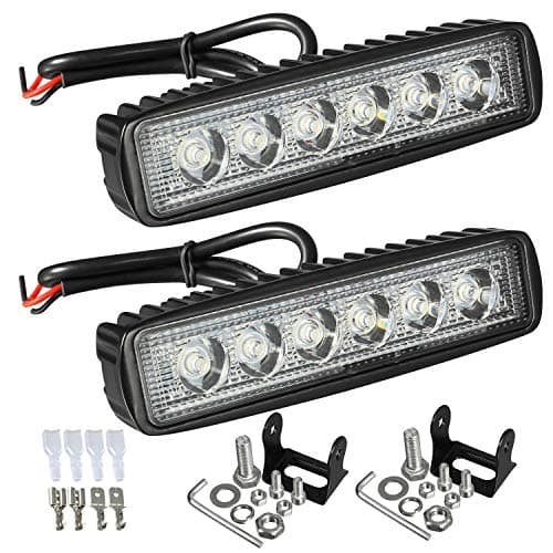 Partsam 6" LED Light Bar 36W 6500K Super Bright Spot Work Light Pods Single Row Off Road Driving Light Fog Light Boat Light Waterproof SUV ATV 4WD Car Truck Golf Cart 12V 24V IP67 2pcs