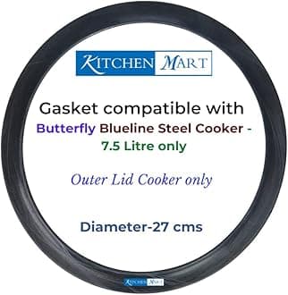 Kitchen Mart Gasket compatible with Butterfly Outer Lid Pressure cooker (For Steel Cookers, 7.5 Litres)