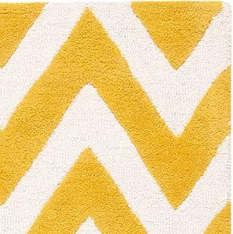 Carpet for Living Room Rugs for Bedroom 4x4 Square feet Floor mat Yellow White Color