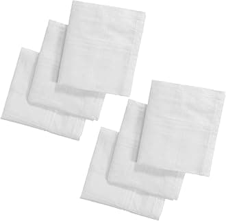 Kuber Industries Premium Casual Style Handkerchief For Men|Cotton Hanky For Men|Neat Stiched With Solid Color " 41X 41 Cm"|Pack Of 6 (White)