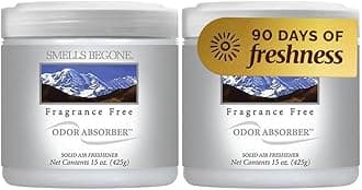 SMELLS BEGONE Air Freshener Odor Absorbing Gel Natural Essential Oils 2 Pack (15 oz) 2 x 15 Ounces White 50016