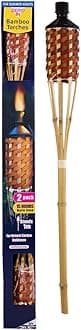Zero In Bamboo Tiki Torch, Decorative, Natural, For Gardens, Borders and Patio Areas