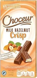 Milk Hazelnut Crisp Smooth & Creamy European Chocolate, Milk Chocolate Bars with Hazelnuts, Crispy Rice and Cornflakes in a Crème Filling 7.1oz (200g)