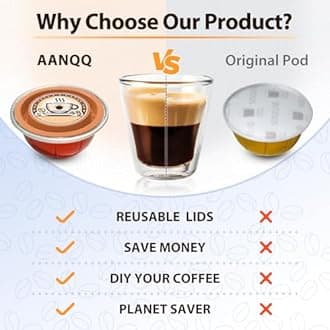 AANQQ Reusable Lids for Nespresso Pods Vertuo, 6pcs Food Grade Silicone Caps for Any Sizes of Reusable Nespresso Vertuo Pod Refillable Vertuo Capsule (6PCS Silicone Vertuo Lids)