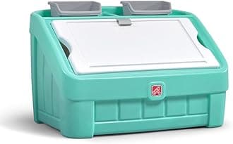 Step22-in-1 Toy Box & Art Lid | Plastic Toy & Art Storage Container, Mint