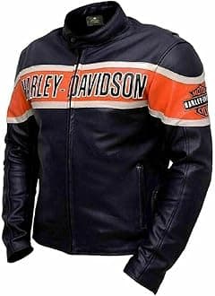 Men Victory Lane Motorcycle Jacket – Black Biker Style HD Leather Jacket