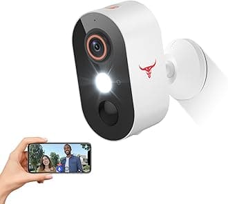 Wireless Outdoor Security Camera with Spotlights, Battery Powered, AI Human Detection, 2-Way Talk, Color Night Vision, Cloud Storage, 2.4G WiFi