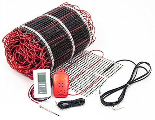 7.5 sq.ft. 120-Volt. Ceramic & Stone Tile Electric Floor Heating Kit w/Resideo Floor Thermostat and Installation Alarm, (5 ft. x 1.5 ft.)