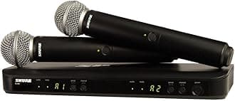 Shure BLX288/SM58 Wireless Microphone System - 14-Hour Battery Life, 300 ft Range, UHF | Includes (2) SM58 Handheld Vocal Mics, Dual Channel Receiver | H9 Band (BLX288/SM58-H9)