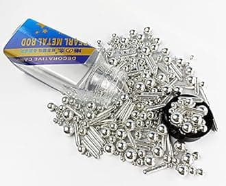 Sprinkles Pearl Sugar Candy 100g/ 3.52oz Mix Size Baking Cake Decorations Cupcake Toppers Cookie Decorating Ice Cream Celebrations Shaker Jar Wedding Shower Party Christmas (Silver)