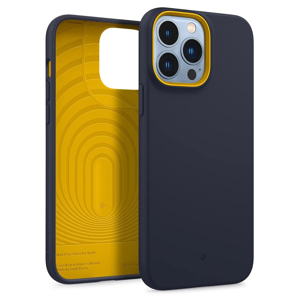 Caseology Nano Pop Silicone Case Compatible with iPhone 13 Pro Max Case (2021) - Blueberry Navy