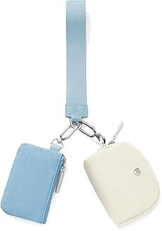 Keychain Wallet Mini Zip Around Wristlet Wallets for Women Detachable Dual Pouch Wristlet Portable Coin Purse Small Wallets