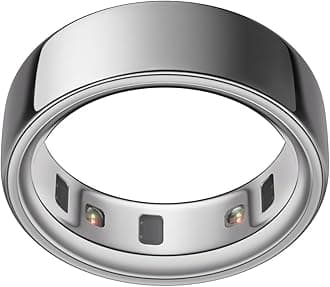 Ring 4 - Silver - Size 7 Smart Ring | First choose the size with the OR4 measuring set | Sleep quality measurement device - Tetno - Fitness measurement - Battery up to 8 days