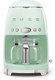 Dcf02PgUK Drip Coffee Machine, 10 Cup Capacity, Auto-Start Mode, REUSeable Filter, Digital Display, Anti-Drip System, Aroma Intensity Option, 1.4 Litre Tank, Pastel Green, 1 Year Warranty