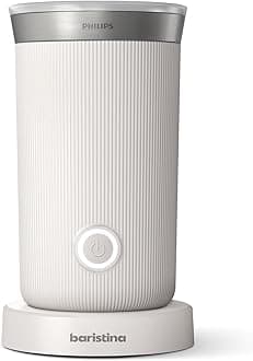 PHILIPS Baristina Milk Frother - Foam Milk Perfectly. Hot and Cold. Dairy and Non-Dairy. Easy to Clean Baristina Espresso Machines. Milky White (BAR311/00)