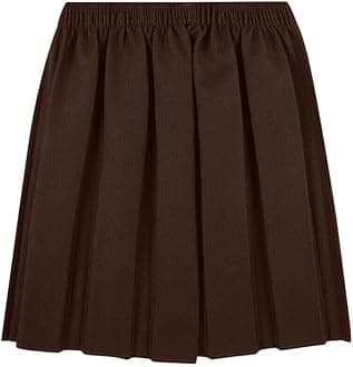 UK School Uniform Girls Summer Formal Dress Bottom Full Elastic Box Pleat Skirt Only Uniform