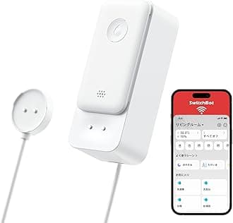 SwitchBot Water Leak Sensor with Cord, WiFi Alexa - SwitchBot Water Level Sensor Water Leak Prevention Security Alarm Adjustable Volume Smart Home Security Remote Support Water Leak Detector