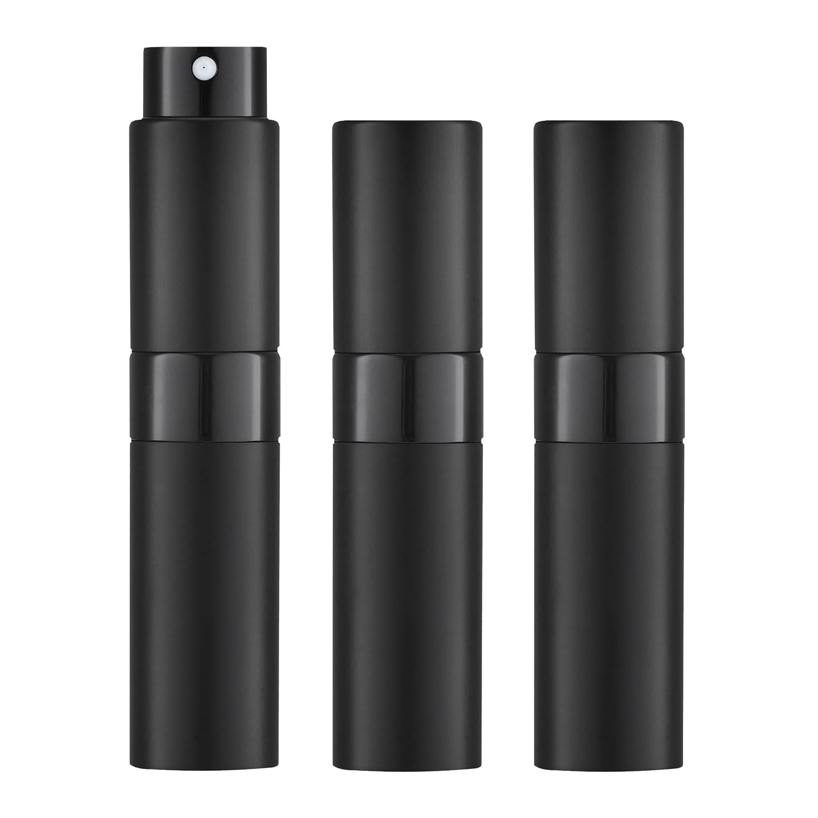 Lisapack 8ML Perfume Spray Bottle (3PCS) Cologne Atomizer, Small Sprayer Dispenser for Travel Men and Women (Black)