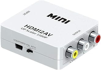 ETZIN HDMI to AV Converter, UP Scaler 1080P HD Video Converter, HDMI to 3RCA CVBS Converter Adapter Supporting PAL/NTSC,-EPL-664VC.