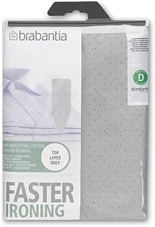 Brabantia Ironing Board Cover 53 x 18 Inch (Size D, Extra Large) Silver Metallic