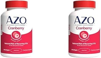 AZO Cranberry Urinary Tract Health Supplement, 1 Serving : 1 Glass of Cranberry Juice, Sugar Free Cranberry Pills, Non-GMO, 3 Month Supply, 100 Softgels (Pack of 2)