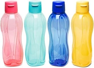 Tupperware Aquasafe 750ml Fliptop Plastic Bottle, 4 Pieces
