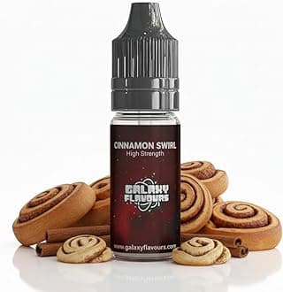 Cinnamon Swirl Food Flavouring Drops 10ml - Premium Rich Spiced Extract for Professional Baking & Luxury Cinnamon Beverages - High Strength Food Grade Concentrate by GALAXY FOOD FLAVOURS