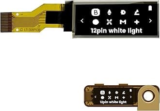 elecsung 1PCS OLED LCD Display Module, 0.91" 4 Wire SPI Serial OLED Screen Driver,128x32 3.3V ~ 4.2V for Ledger Nano S (12Pin White Light, 1pcs)
