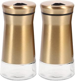 Samlee 2-Pack Stainless Steel Salt and Pepper Shakers with Adjustable Pour Holes - Spice Dispenser for Himalayan Salt, Table Salt, White and Black Pepper