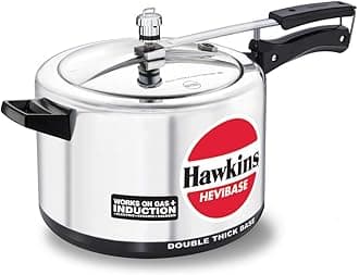 Hawkins Hevibase 8-Litre Induction Pressure Cooker, Small, Silver