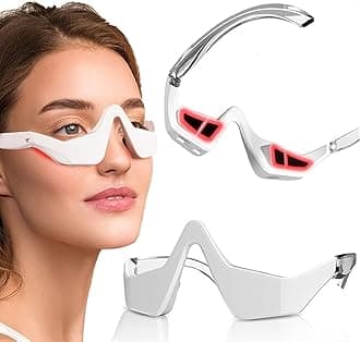 Red Light Therapy for Eyes – Microcurrent Under Eye Device for Dark Circles, Puffiness, Eye Bags, Wrinkles & Fine Lines – Hands-Free Eye Care Mask for Women & Men
