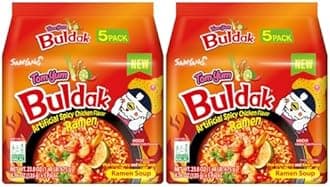 KF GOODIES Korean Ramen Variety Pack Gift Box (10 Count) – Spicy Buldak Noodle Assortment for Birthdays, College Care Packages, Office Snacks, and Gift Baskets