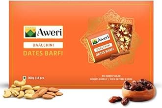 Aweri Cinnamon Dates Barfi (360 Gram) | No Added Sugar Healthy Date Bite | Dry Fruit Barfi | Dates, Almonds, Cashews, Ghee | Indian Sweet Mithai Gift Pack | Dry Fruits & Nut Gifts | Khajoor Barfi | Date Chikki