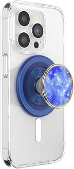 PopSockets Round Phone Grip Compatible with MagSafe, Adapter Ring Included, Phone Holder, Wireless Charging Compatible - Celestial Resin