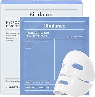 Hydro Cera-nol Real Deep Mask, Overnight Hydrogel Mask, 1.19 oz (34 g), Pack of 4