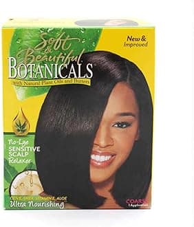 SOFT & BEAUTIFUL Botanicals with Natural Plant Extracts No-Lye Sensitive Scalp Relaxer COARSE (Quantity: 1 Application)