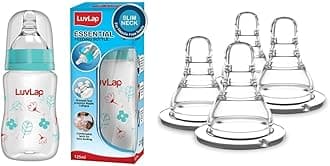 Slim Feeding Bottle 125 ml & Slim Nipple Fast Flow, 4 Pcs