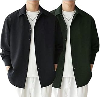 Leriya Fashion Men's Formal Button Down Shirt – Slim Fit Shirt's for Men | Textured Long Sleeve Polycotton| Business & Meeting Ready (Available in Plus Size)