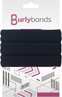 Burlybands - The Ultimate Hair Ties for Thick Heavy or Curly Hair. No Slipping Damage Breaking or Stretching Out. Seamless Ponytail Holders Scrunchies Sports Hair Ties for Thick Hair (Black)