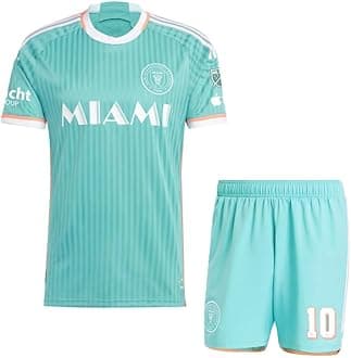 RJM Miami Jersey Messi Tshirt with Green Shorts 2024 (Men,Kids,Boys)