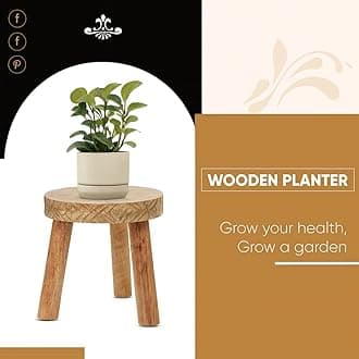 Vintageware 3 Legs Wooden Flower Pot Plant Planter Stand for Indoor and Outdoor, Pack of 2