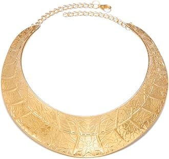 Gold Necklaces for Women Chunky Gold Silver Choker Necklace Statement Egyptian Jewelry for Women Men Gold Costume Jewelry Sets Accessories Gift