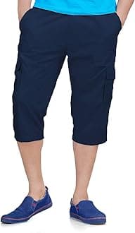Men's Regular Fit Three Quarter Shorts Blue 40 Inch Waist