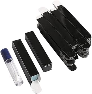 - COSIDEA 50 pieces 350gms lip gloss paper box, lipgloss mascara eyeliner packing box for DIY cosmetic, (20 * 20 * 110mm, Black)