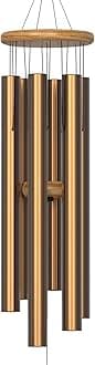 Nalulu Wind Chimes - Chimey 35" Gold Large, Wind Chimes for Outside, Outdoor Modern Metal Windchimes, Hand Tuned with Calming Deep Low Tones, Home Décor for Your Garden, Yard & Patio