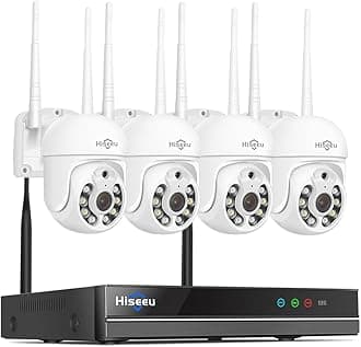 Wireless Security Camera System 5MP WiFi-Pro 10 Channel Security Outdoo System, PTZ Cameras System, Motion Alert, IP66 Waterproof, 24/7 Recording with Hard Drive